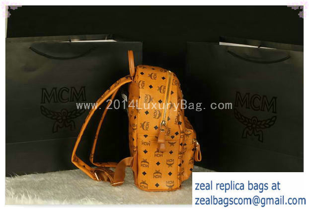 High Quality Replica MCM Stark Backpack Large in Calf Leather 8004 Camel